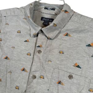 Eddie‎ Bauer Mens XL Button Up Short Sleeve Classic Fit Hemp Blend Shirt